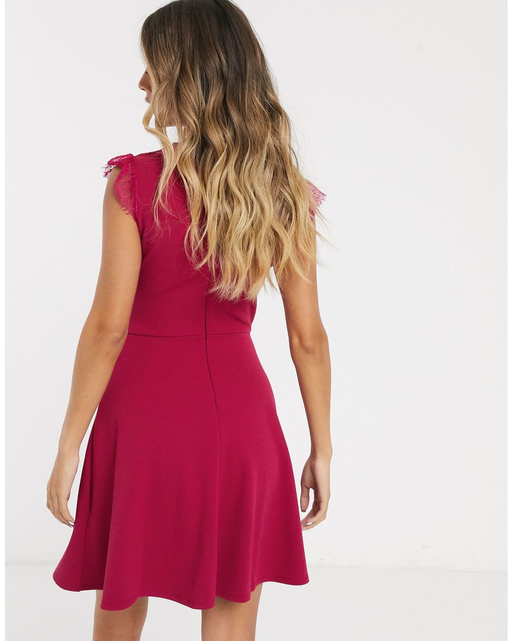 lipsy red wrap dress