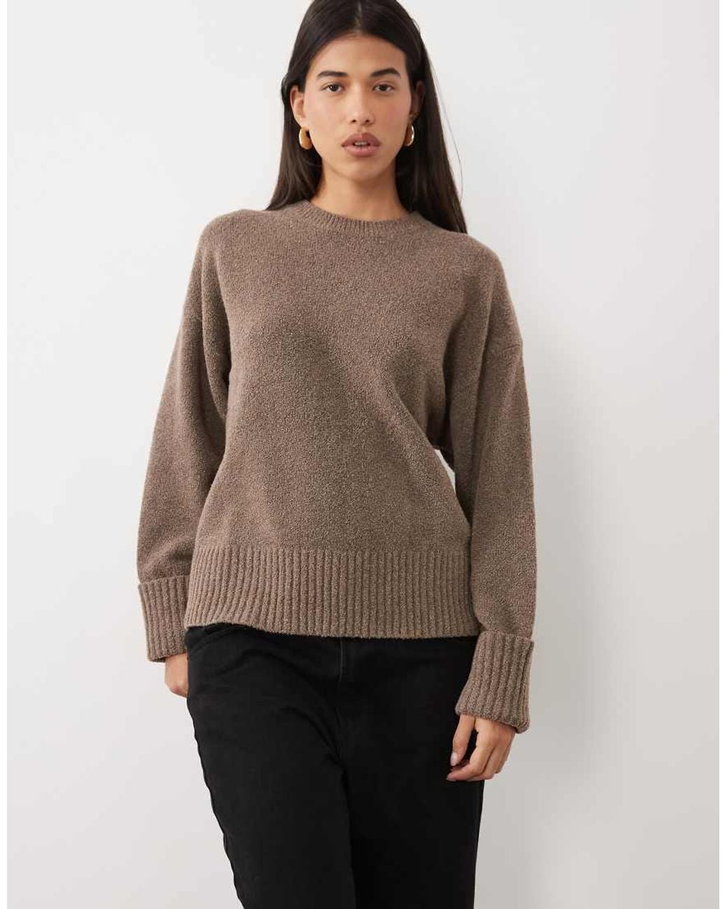 Pretty Lavish Brown Camille Knit Long Sleeve Jumper