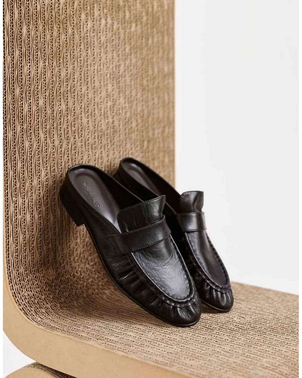 Tony Bianco Black Glacier Loafer Mules