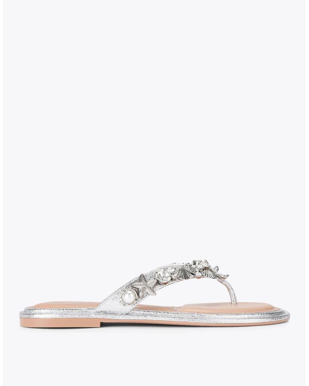 Carvela Kurt Geiger White Marina Sandal Flat Sandals