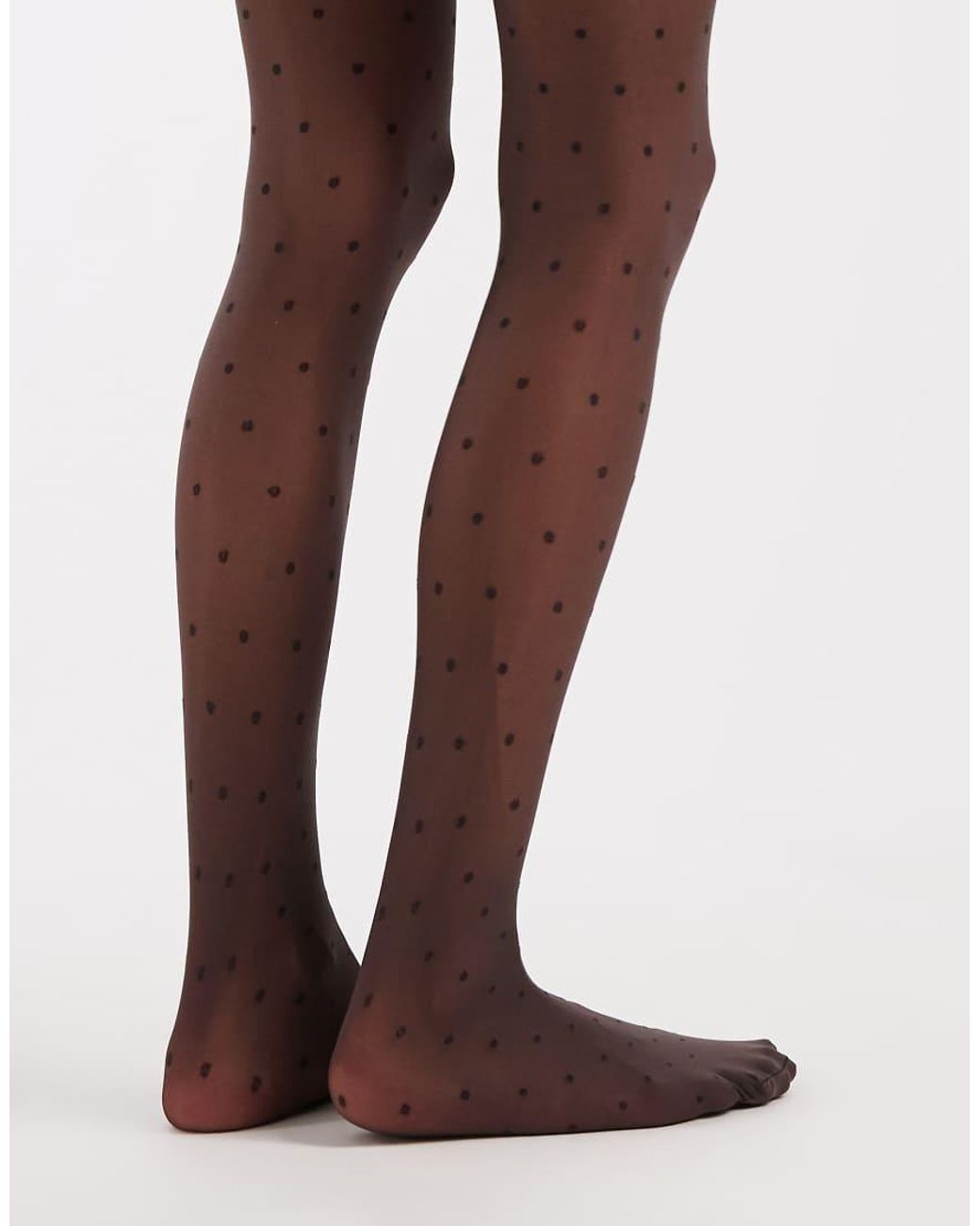 Pieces Brown 20 Denier Polka Dot Tights