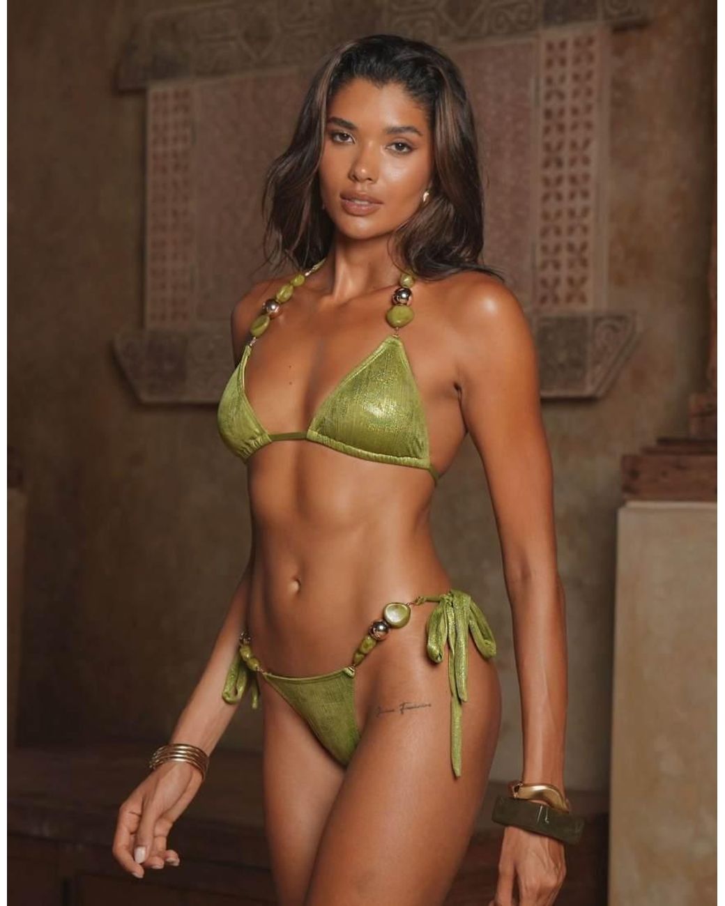 Moda Minx Brown Navia Triangle Bikini Top