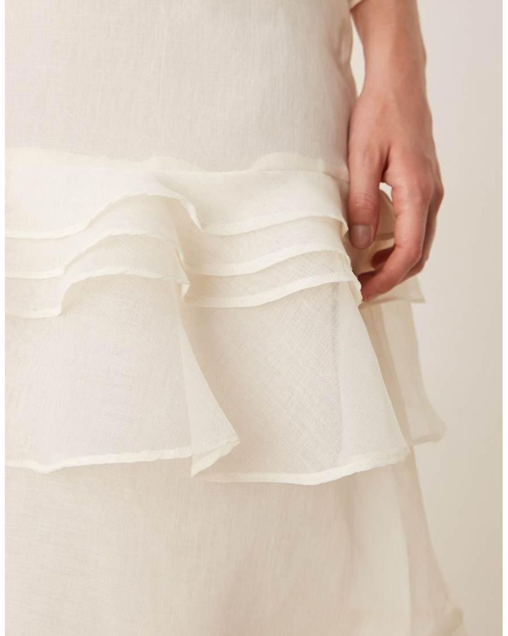 True Decadence Natural V Neck Midi Dress