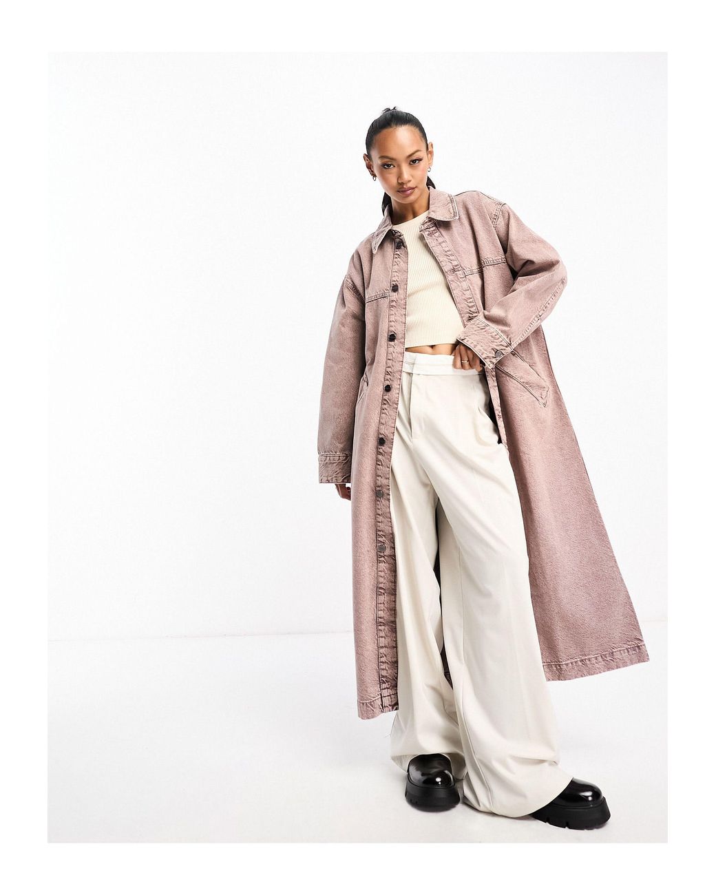 W VEN Maxe Oversized Vintage style Duster Coat in Natural Lyst UK