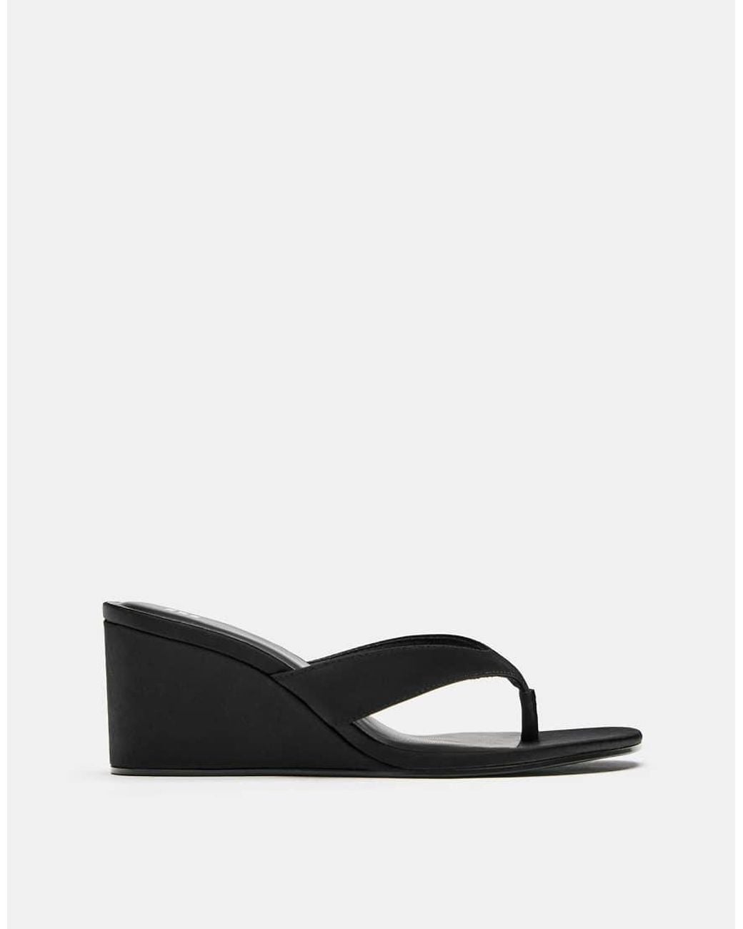 Pull&Bear White Wedge High-Heel Sandals