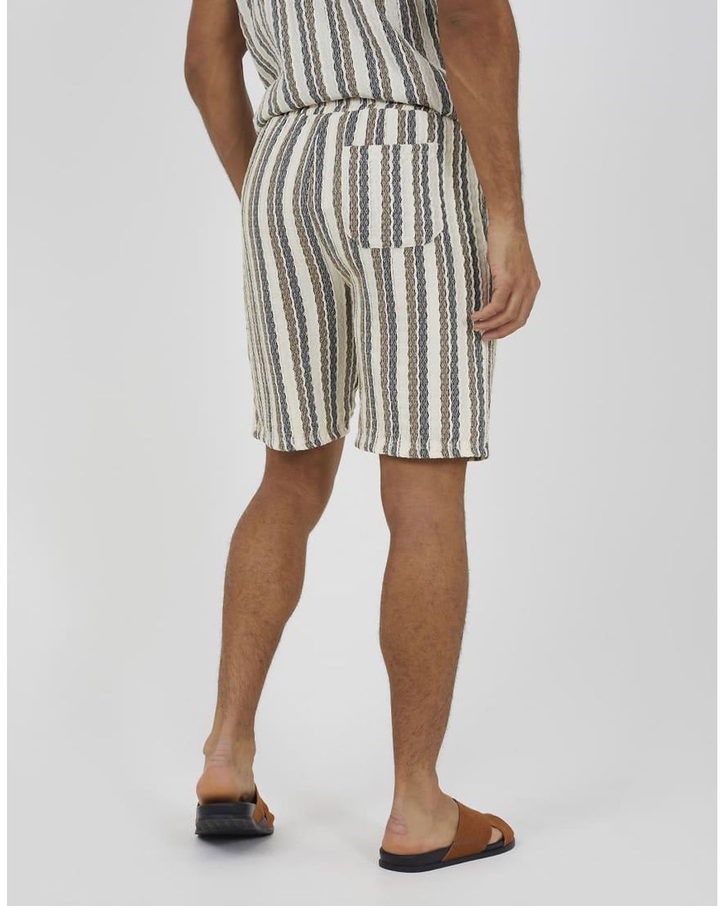 Brave Soul White Striped Shorts for men