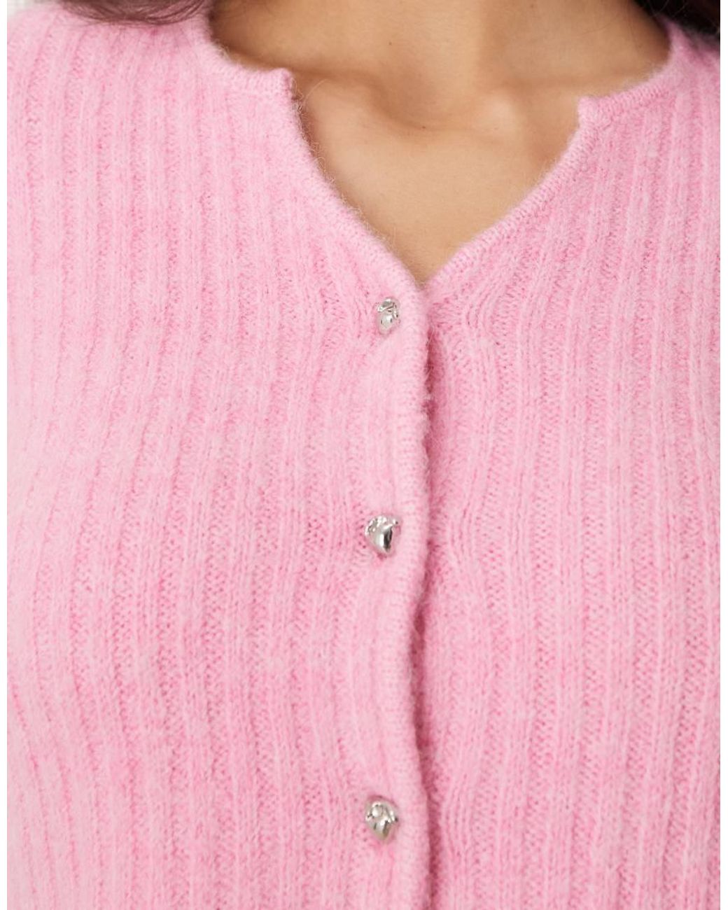 Y.A.S Pink Peplum Hem Structured Knitted Cardigan