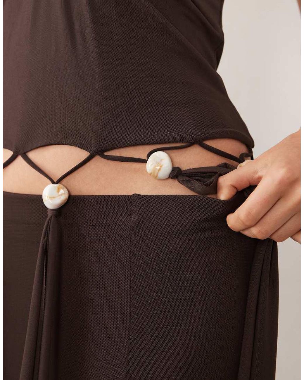ASOS White Beaded Fringe Mini Skirt