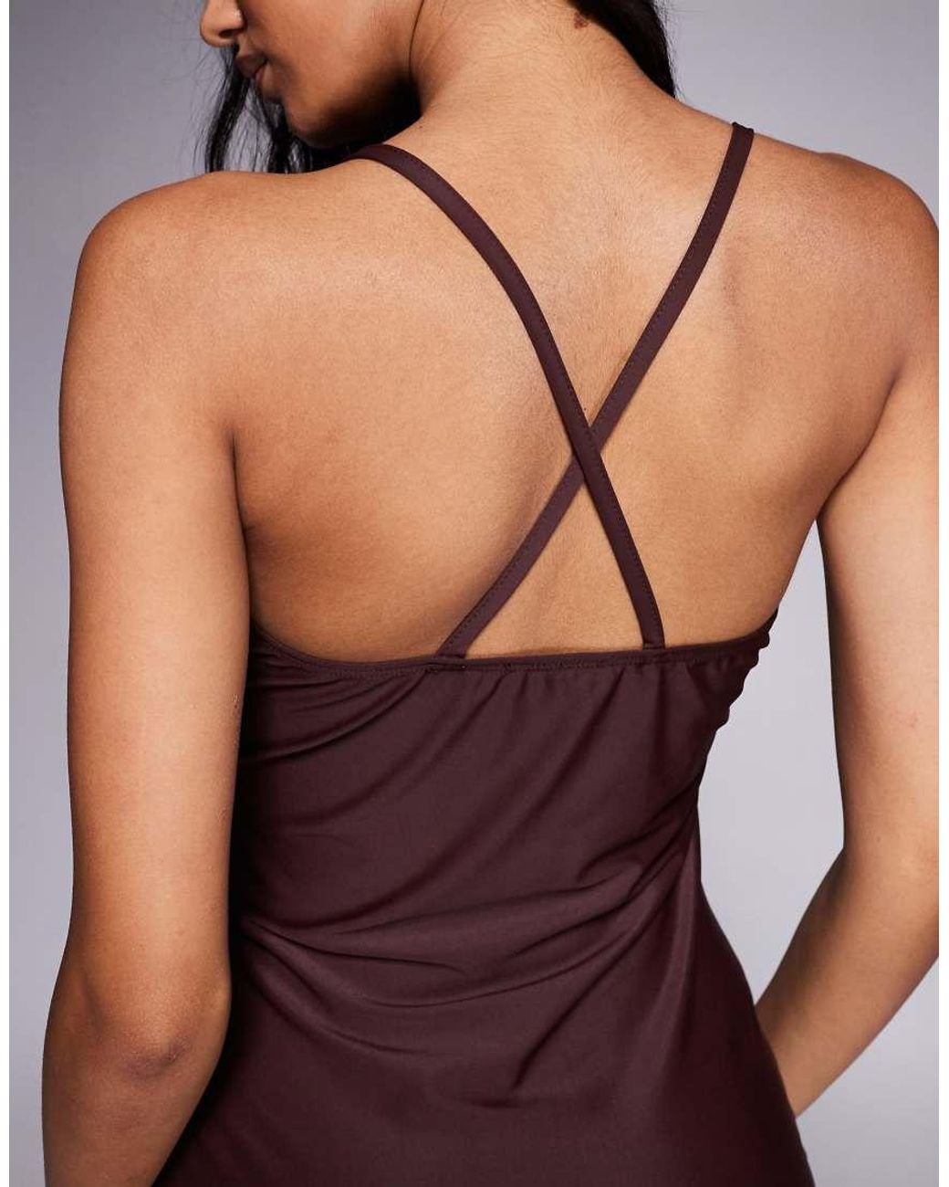ASOS Purple Sculpted Square Neck Cami Midi Dress