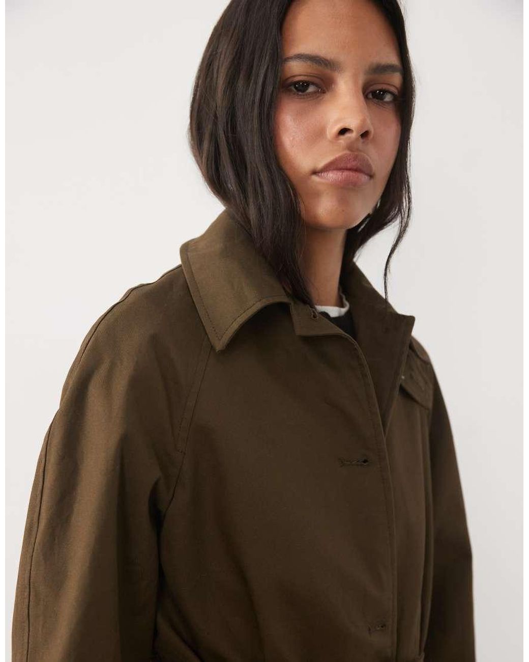 New Look Brown Funnel Neck Car Coat