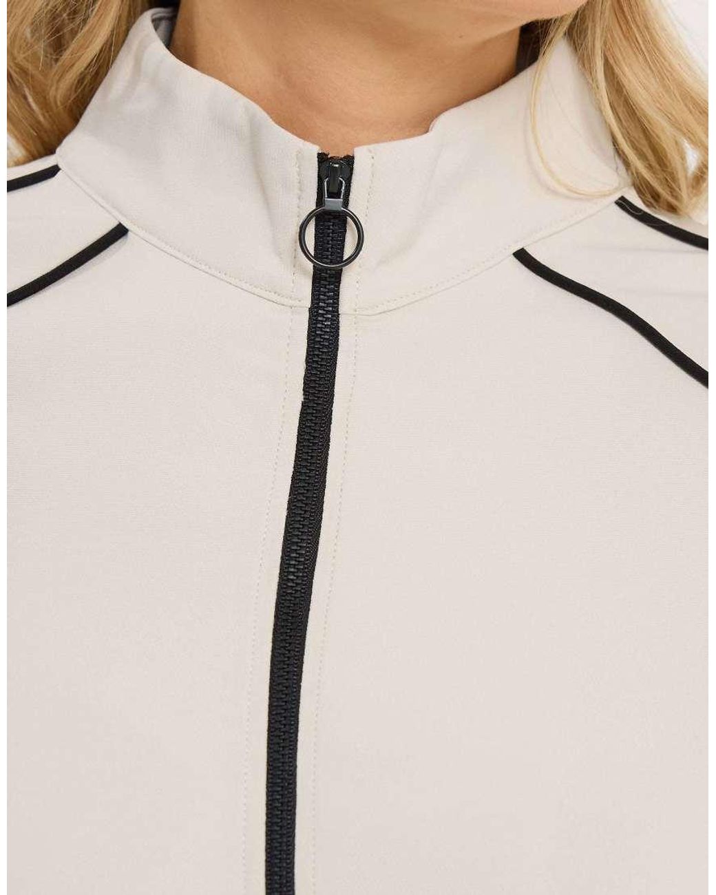 Long Tall Sally Natural Piped Zip Through Jacket