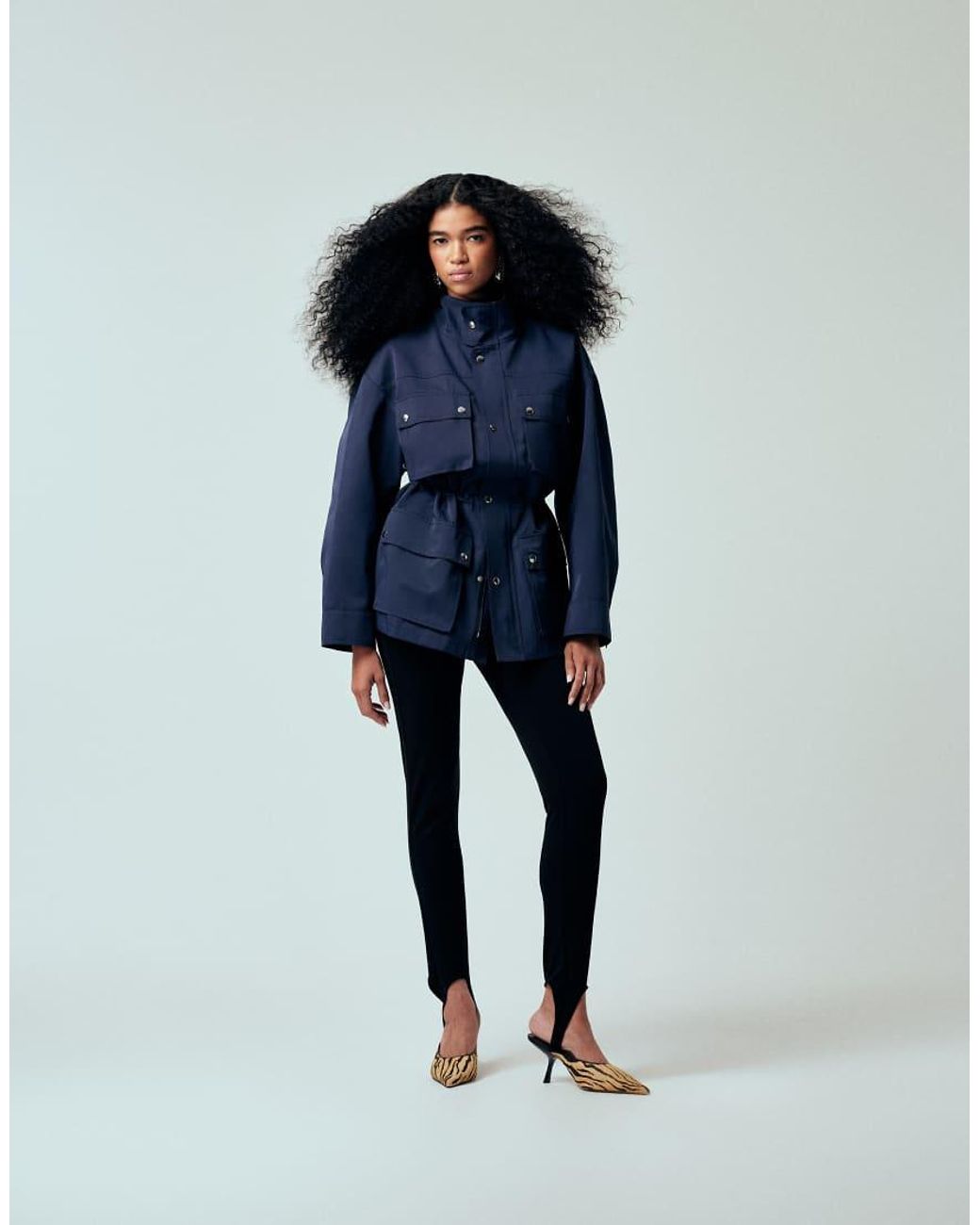 ASOS Blue Funnel Neck Utility Detail Jacket