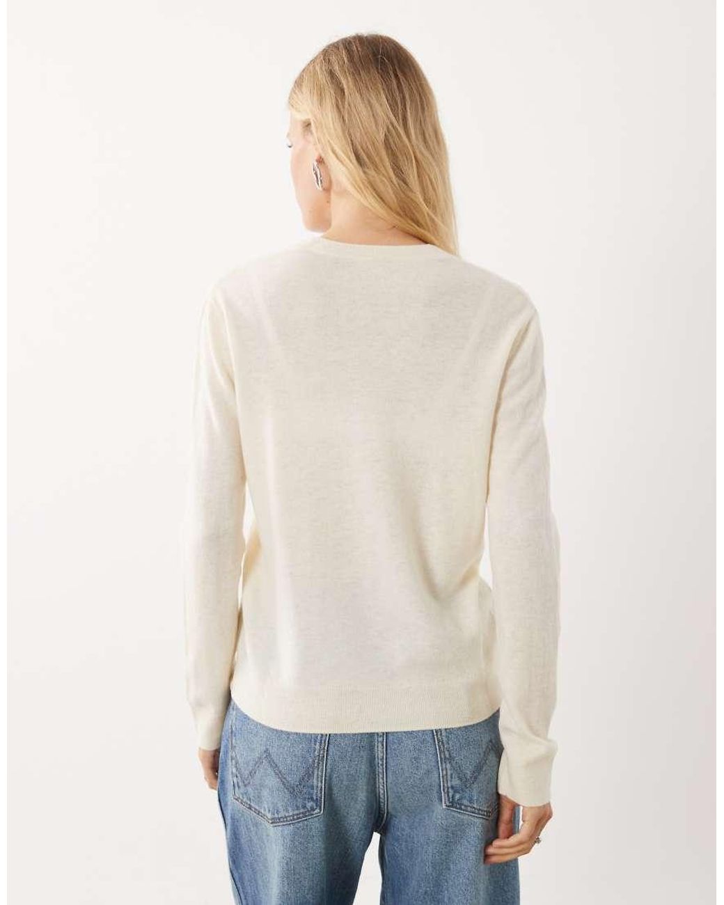 Mango Natural 100% Wool Round Neck Sweater