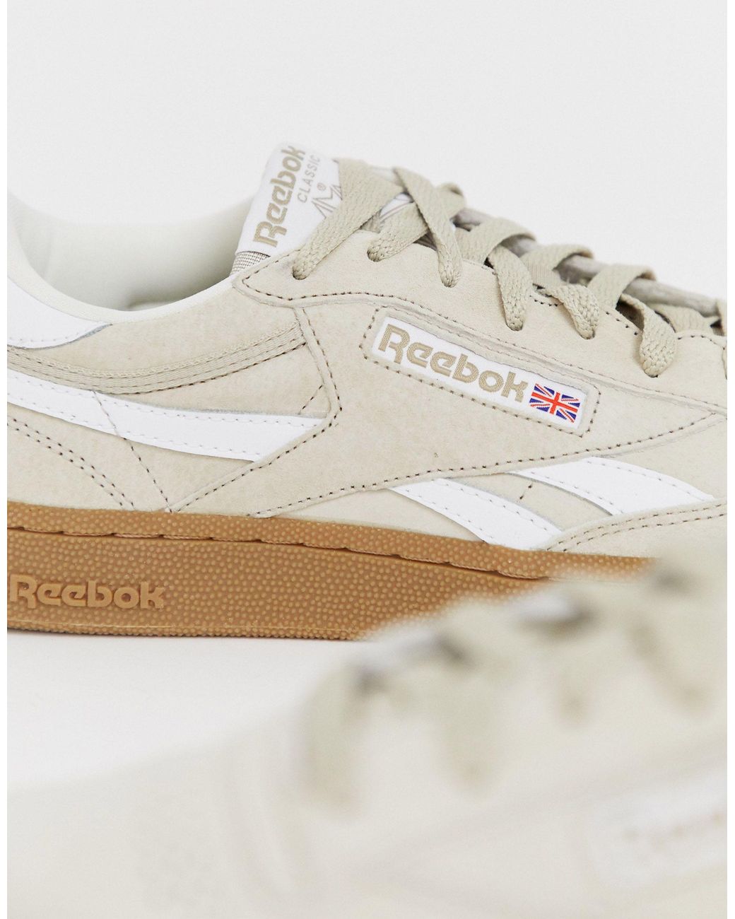 Reebok Revenge Plus Suede Sneakers With Gum Sole in Natural for Men | Lyst