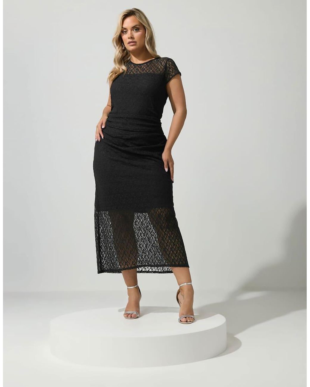 Yours Clothing Black Lace Maxi Dress