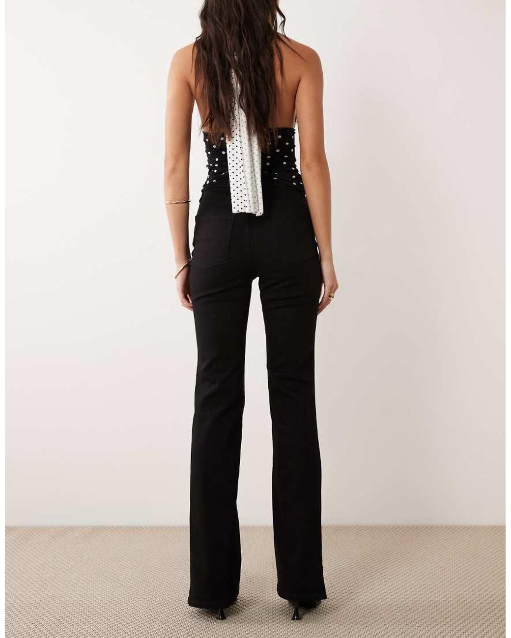 GOOD AMERICAN Black Good Classic High Waisted Bootcut Power Stretch Denim Jeans