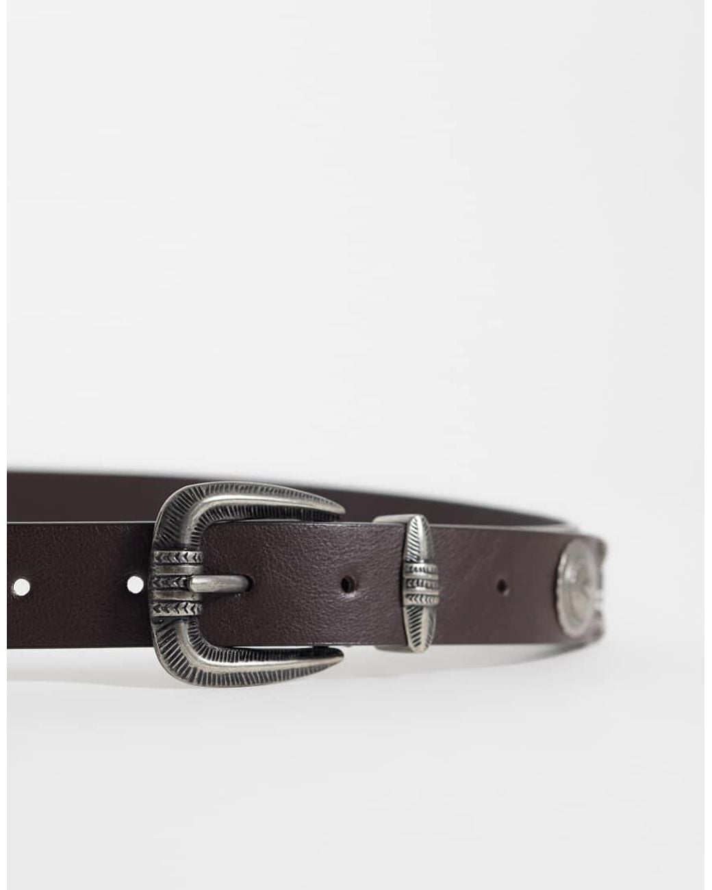 ASOS Gray Skinny Belt With Disks for men