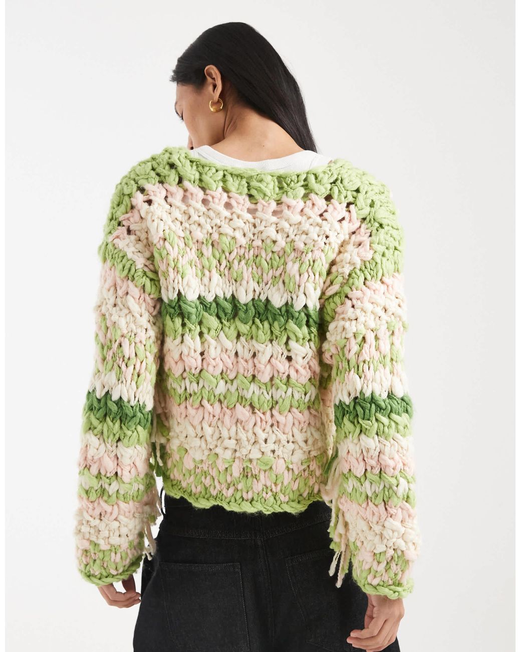 Kiwi & Co Natural – pixie – handgestrickter cropped-pullover aus grobstrick