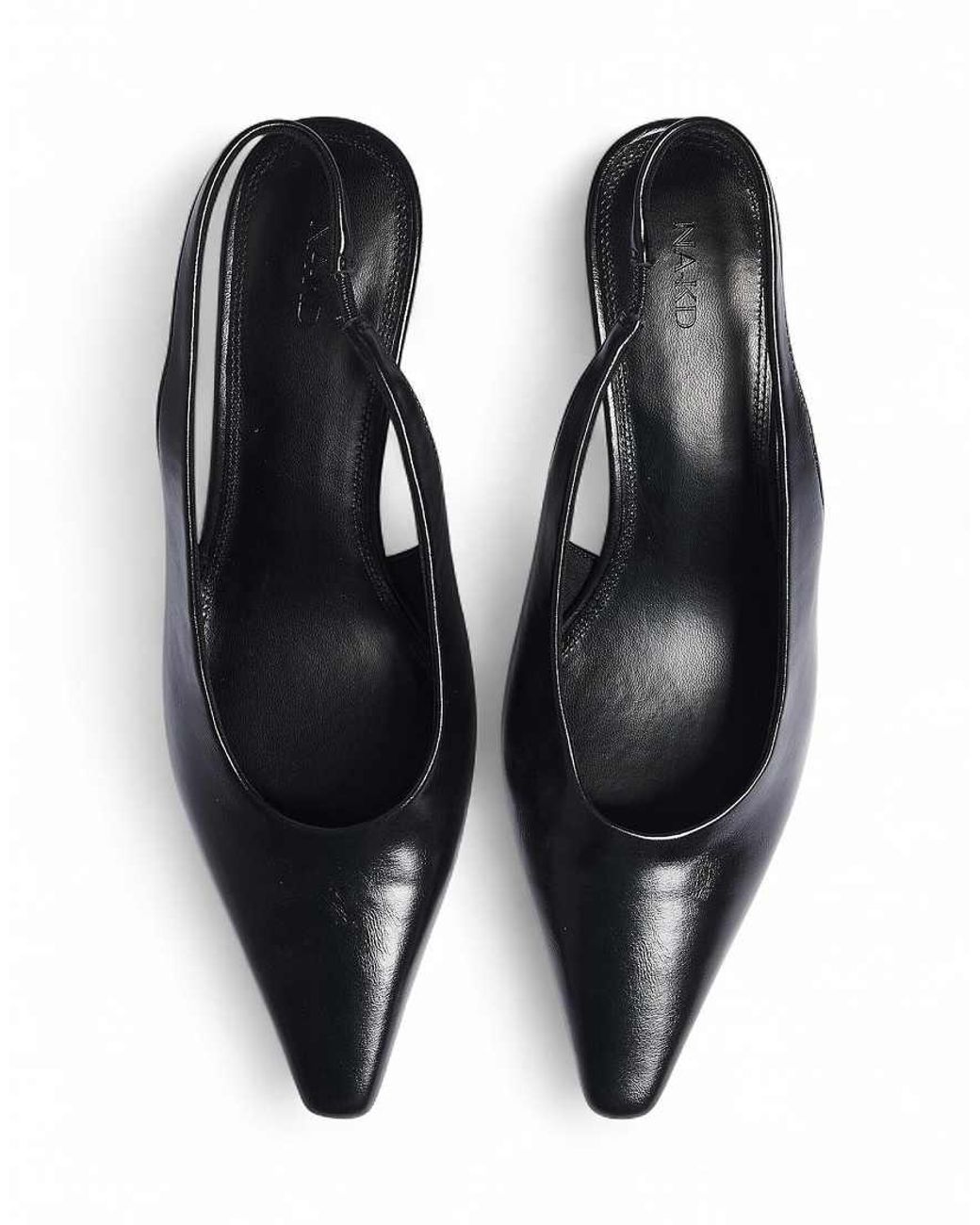 NA-KD White Slim Toe Slingback Pumps