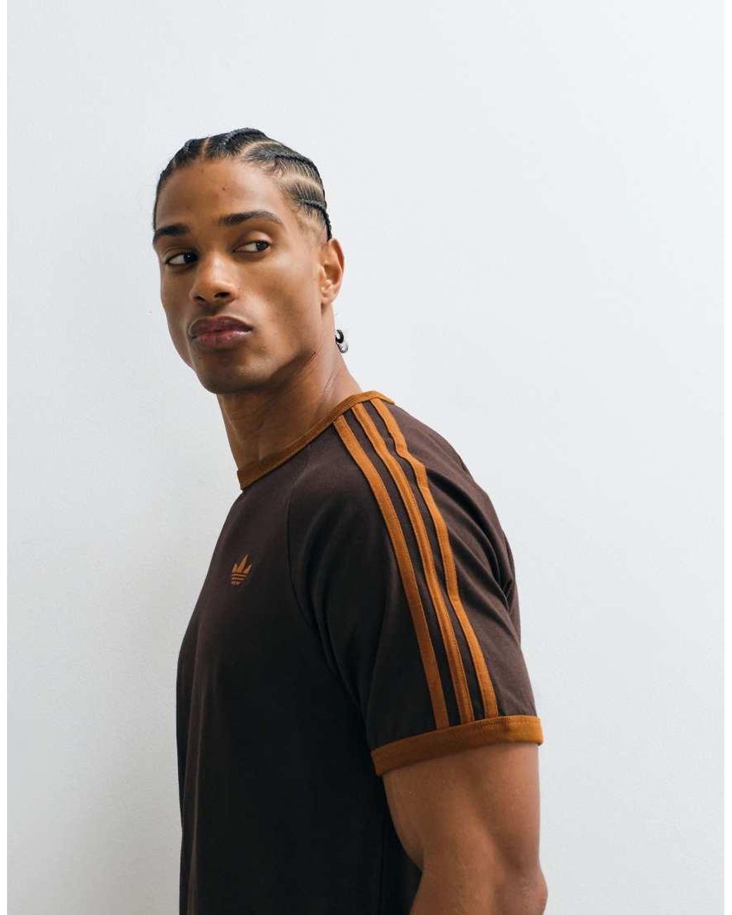 Adidas Originals Brown Three Stripe T-shirt
