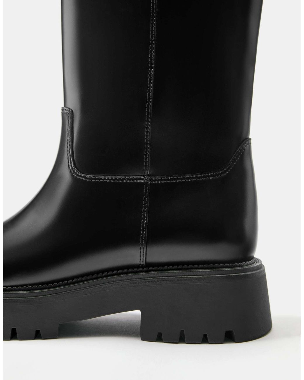 Pull&Bear Black Flache hohe stiefel