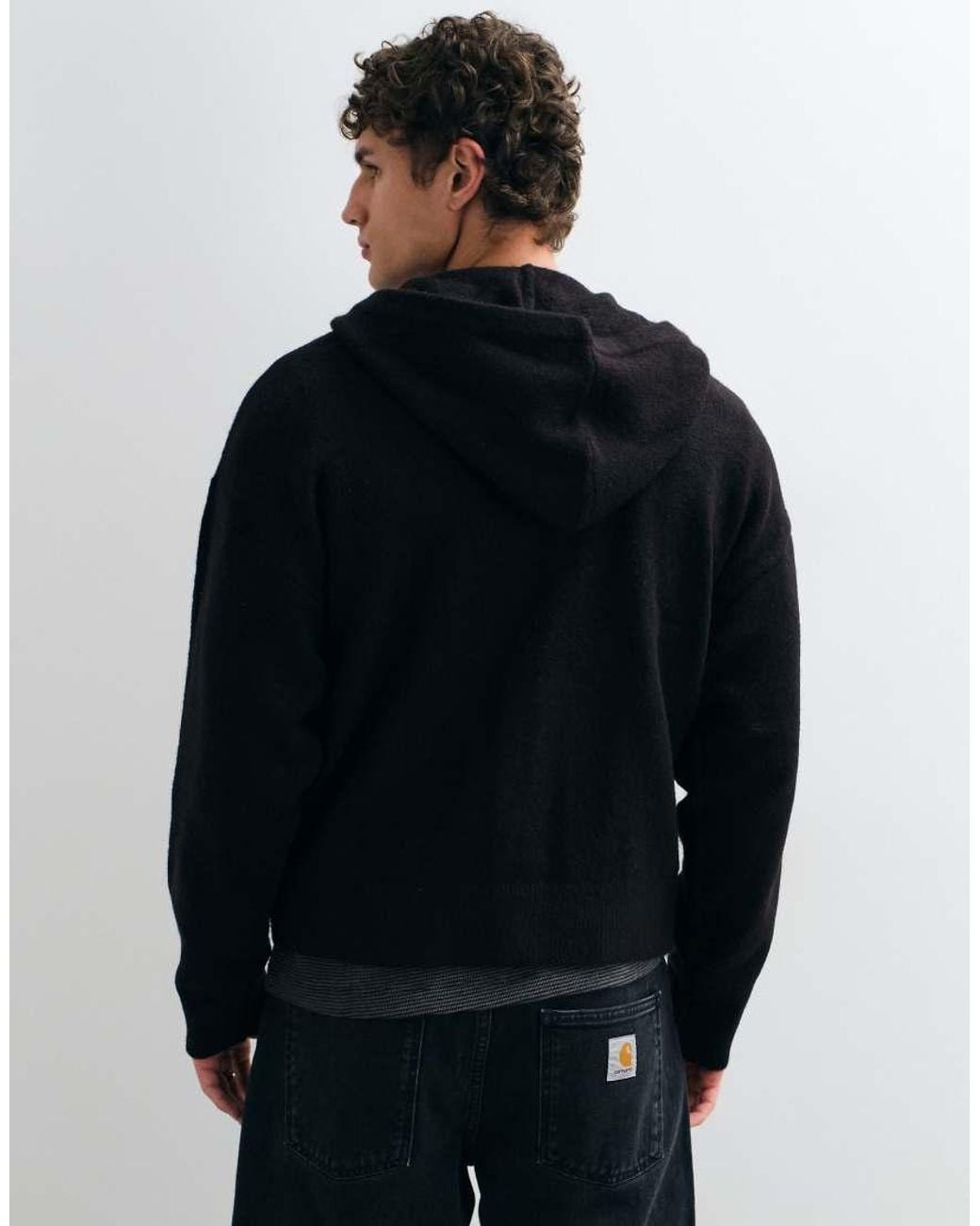 Jack & Jones Blue Knit Zip Up Hoodie for men