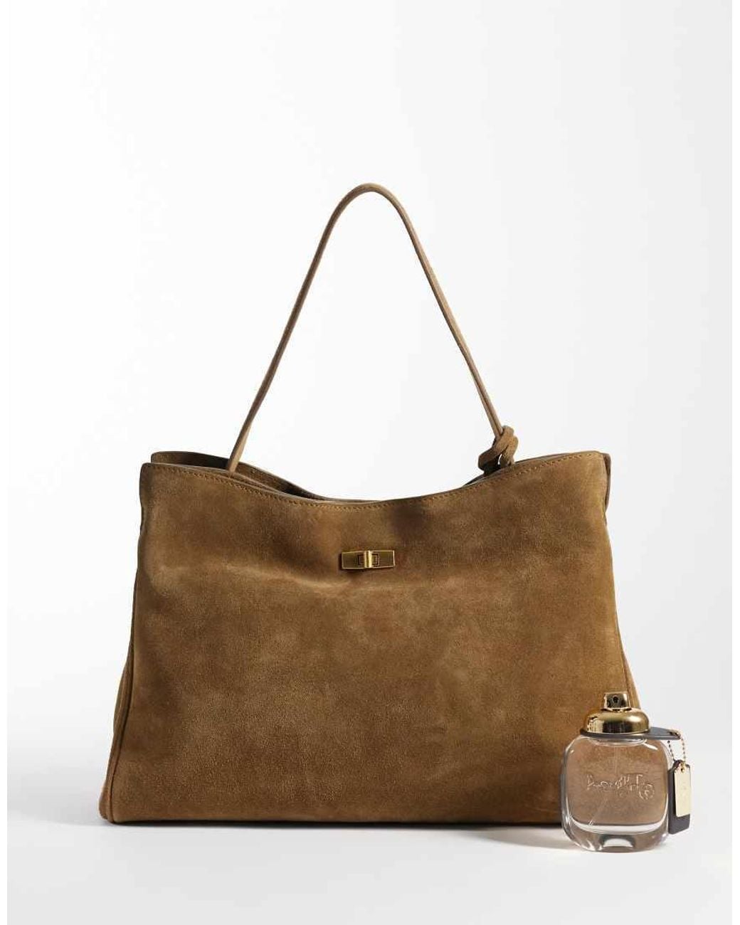 Mango Brown 100% Leather Suede Shoulder Bag