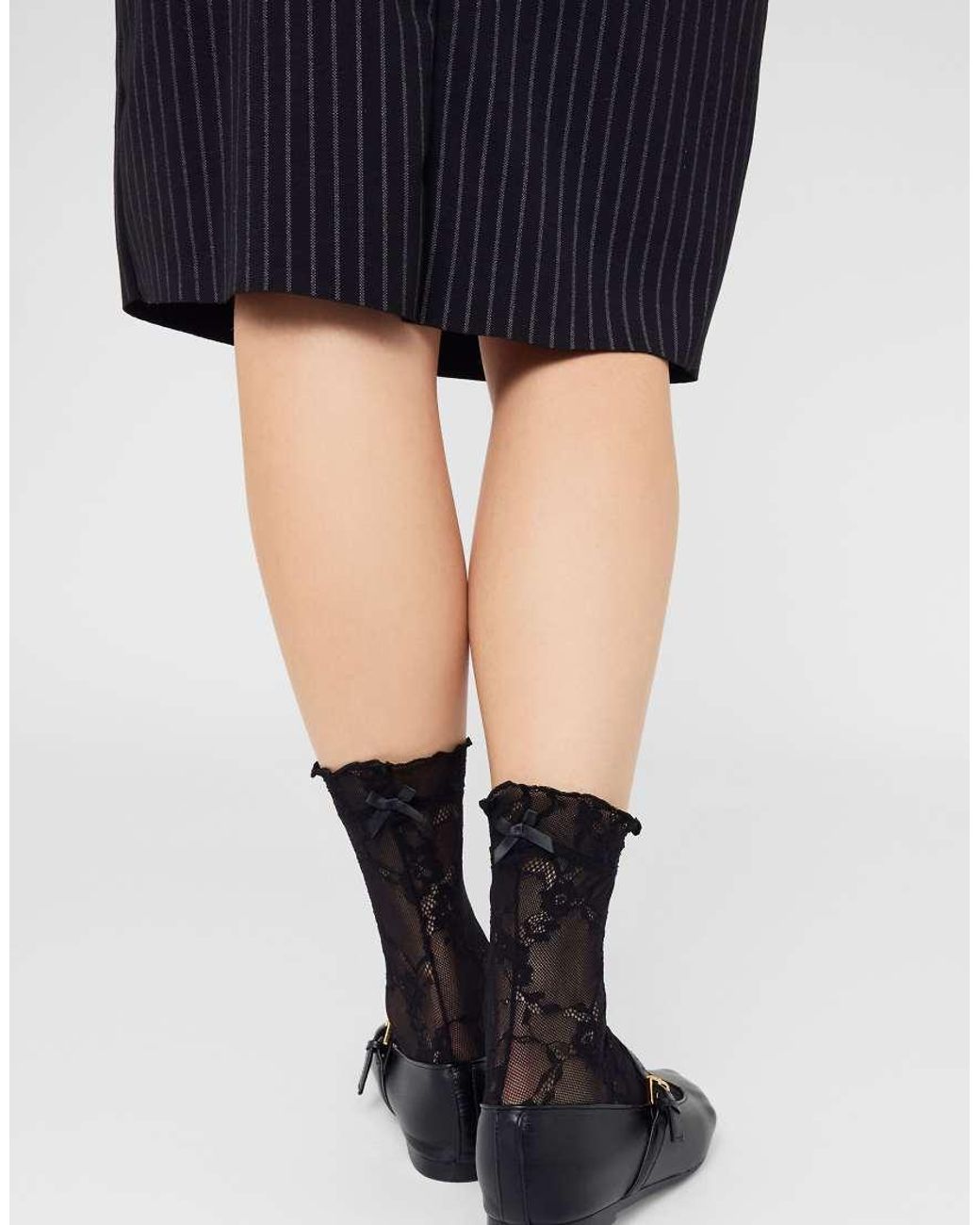 Calzedonia Black Floral Lace Socks
