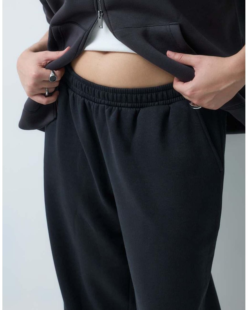 ASOS Blue Asos Design Curve Wide Leg Brushback Trackies