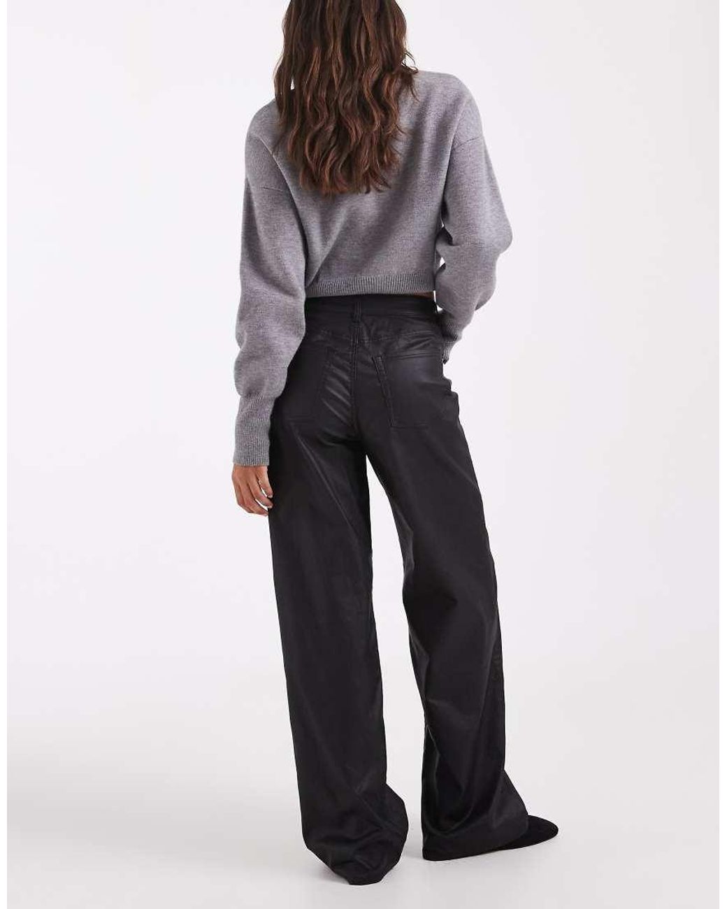 JJXX Black Wide Fit High Waisted Pant