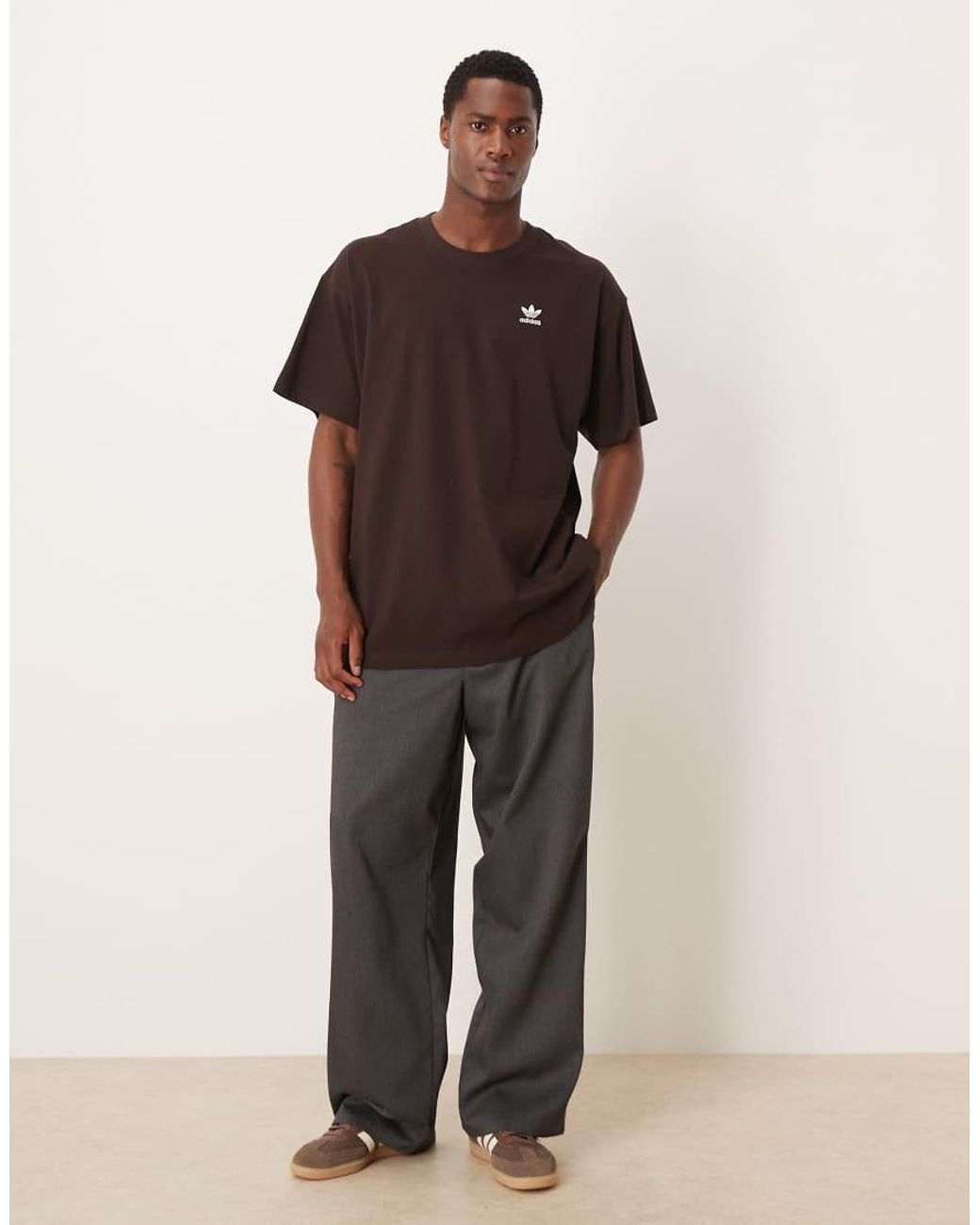 Adidas Originals Brown Essential Oversized T-shirt for men