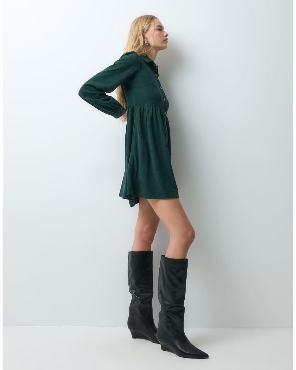 Threadbare Doorknoop Mini Jurk in het Green