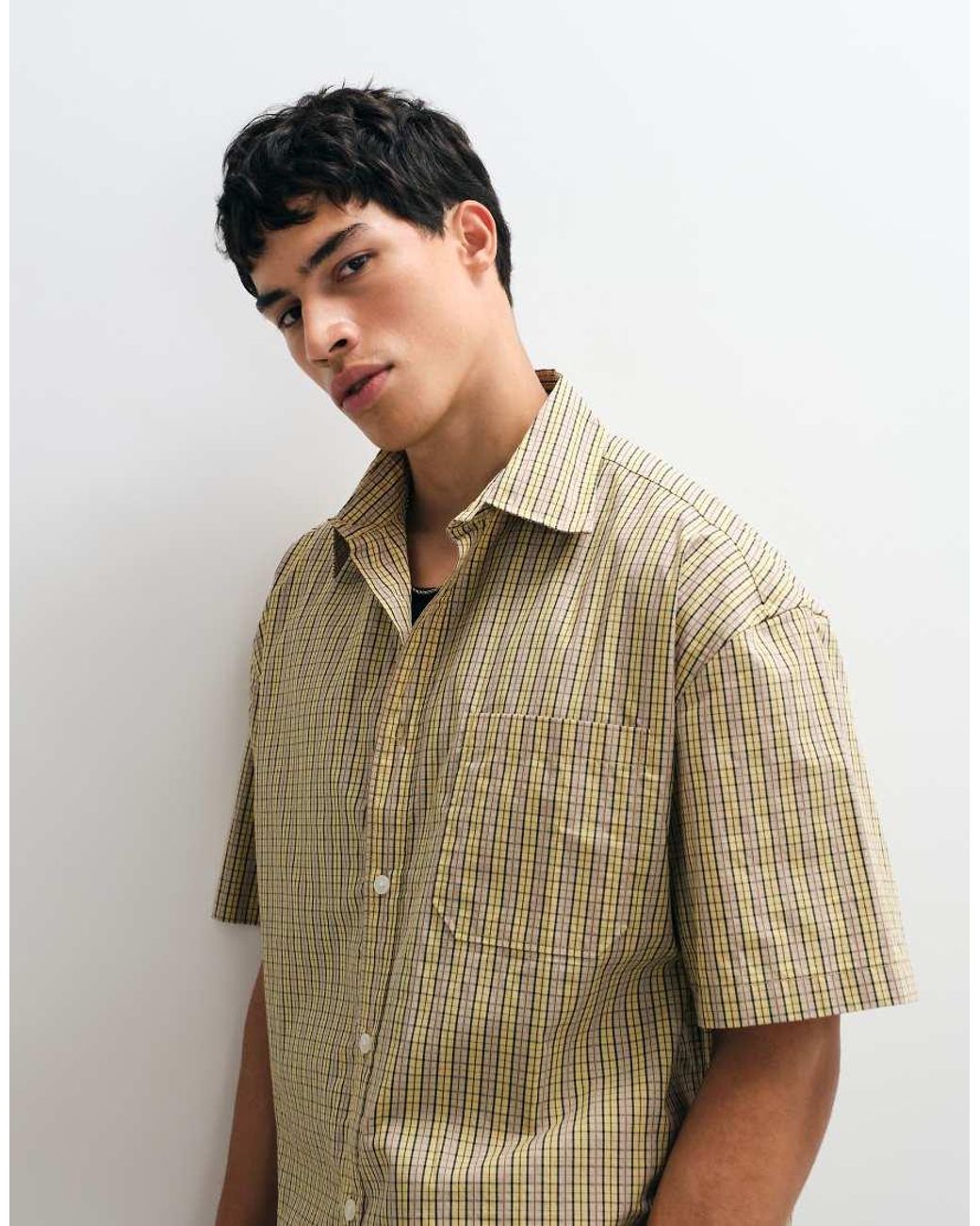 Jack & Jones Natural Short Sleeve Boxy Shirt for men