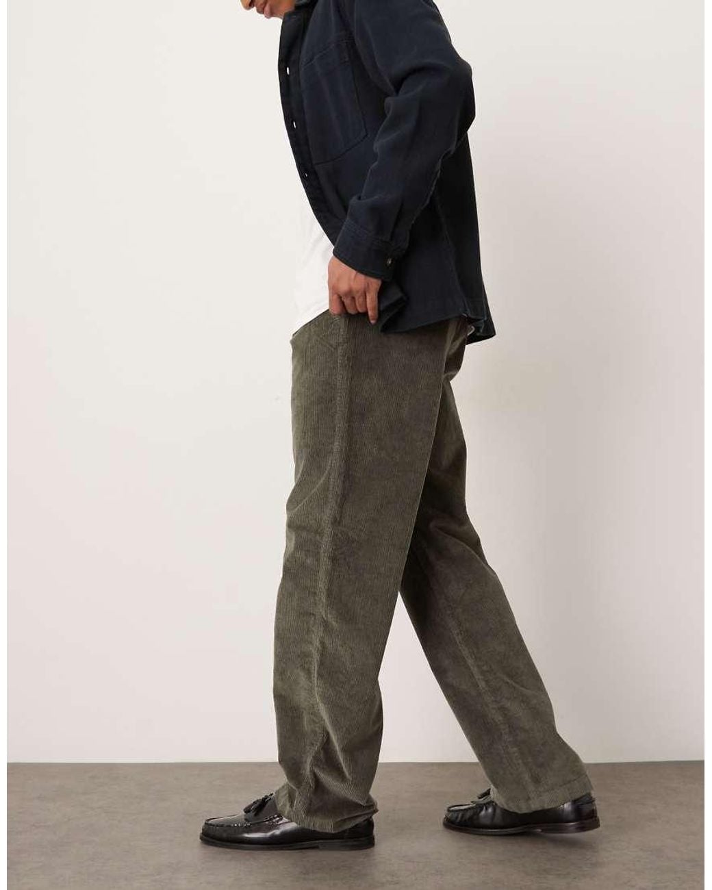 Calvin Klein Black 90s Straight Cord Trousers for men
