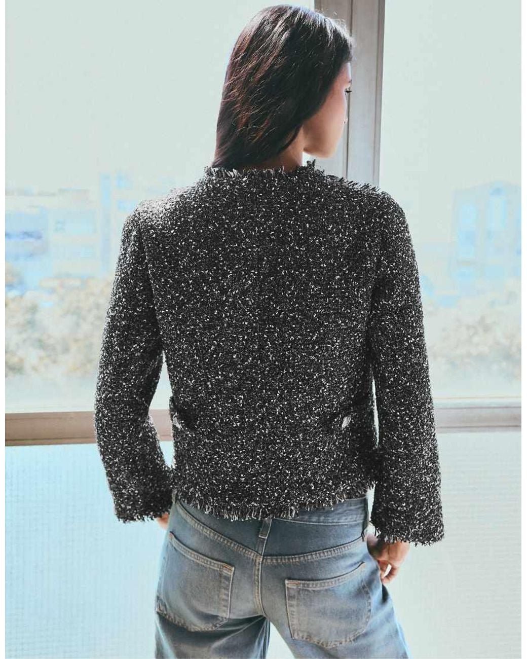 Bershka Black Structured Fabric Jacket