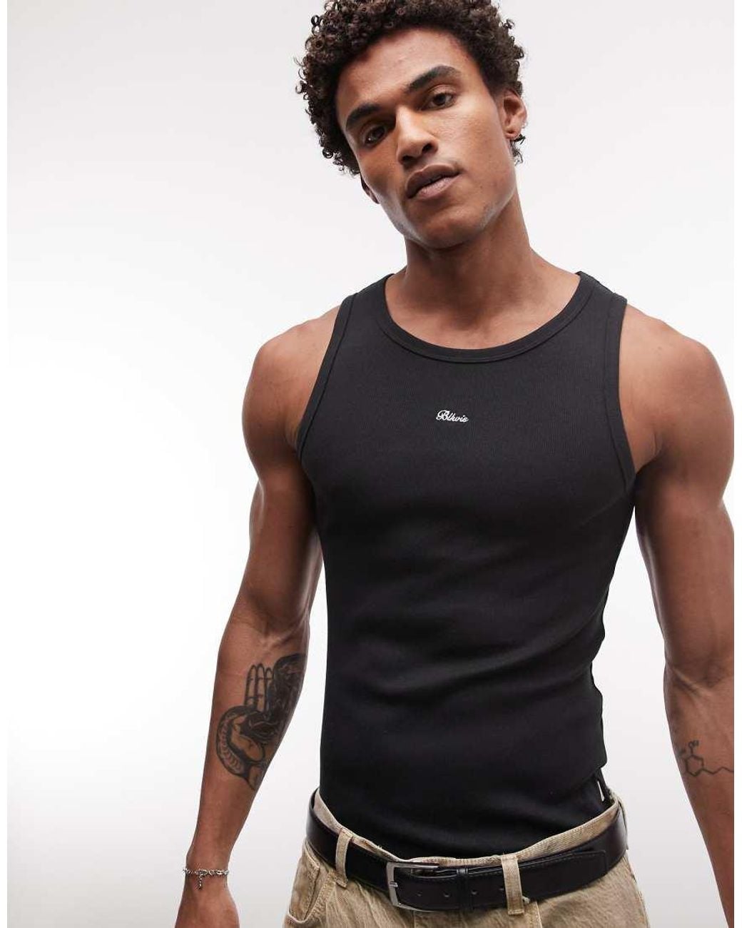 BLKVIS Black Script Logo Vest for men