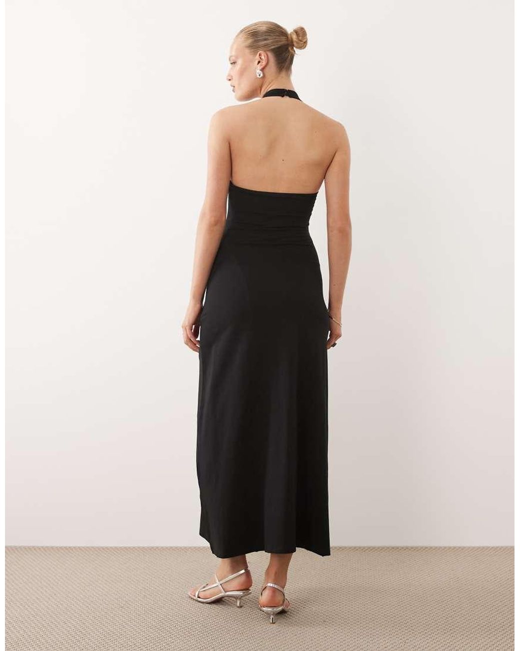 ASOS Blue Halter Trapeze Midi Dress