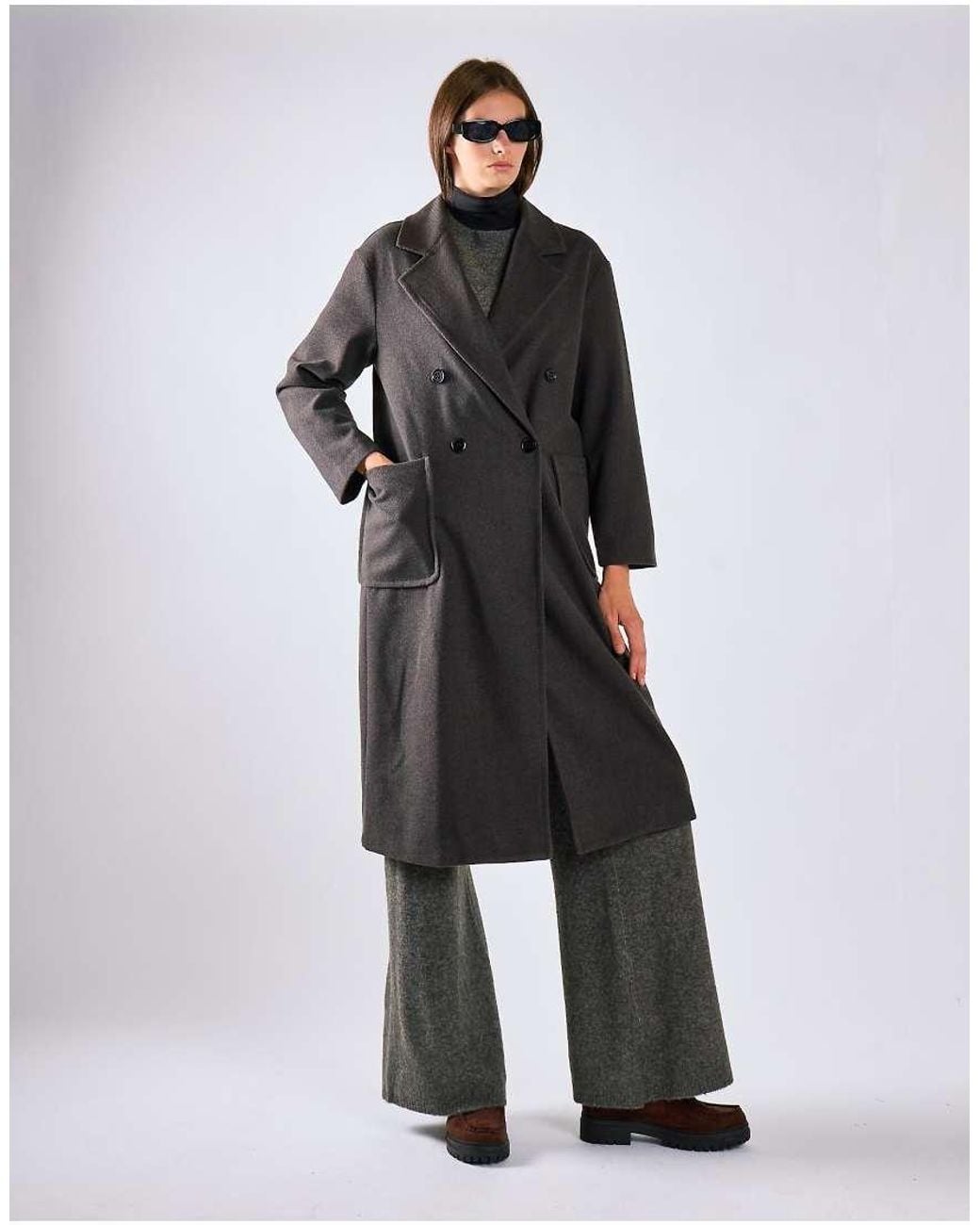 Glamorous White Lapel Collar Midi Coat