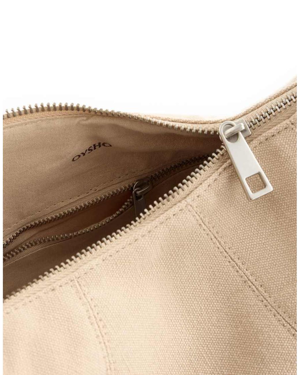 Oysho White 100% Cotton Crossbody Bag