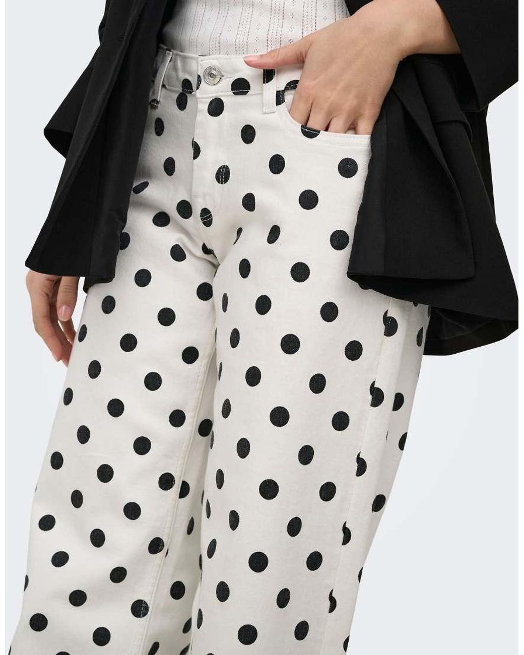 ONLY White Wide-Leg Jeans