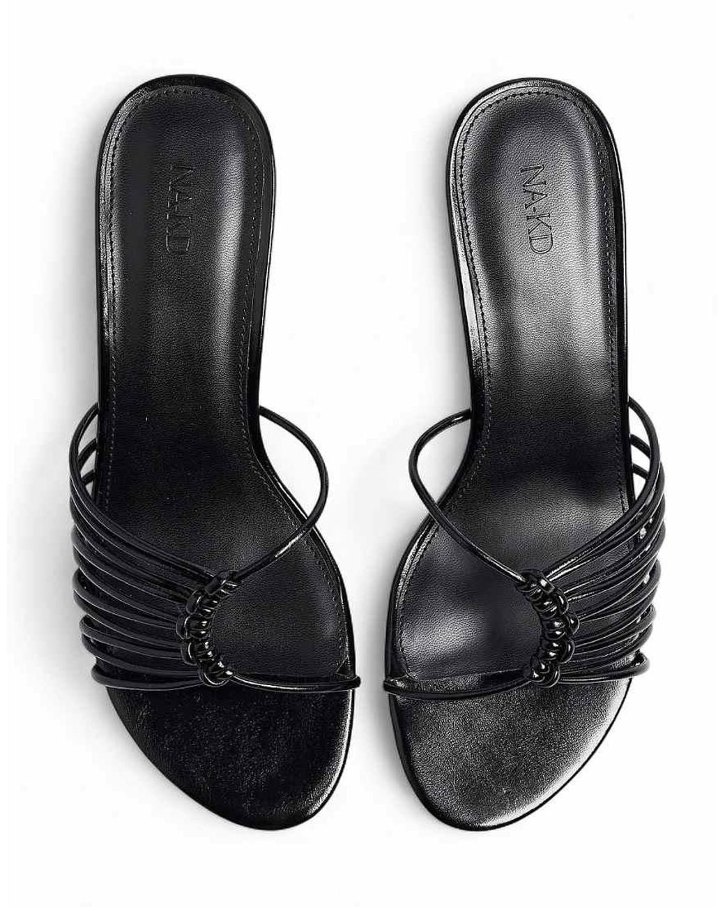 NA-KD Black Strappy Details Mules
