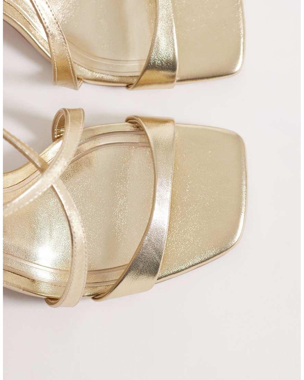 ASOS Metallic Highgate Mid Block Heel Sandals