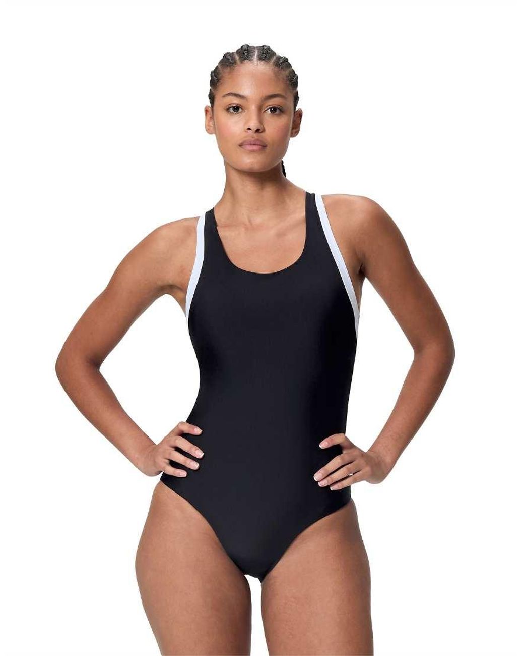 Speedo Blue Colourblock Racerback Swimsuit