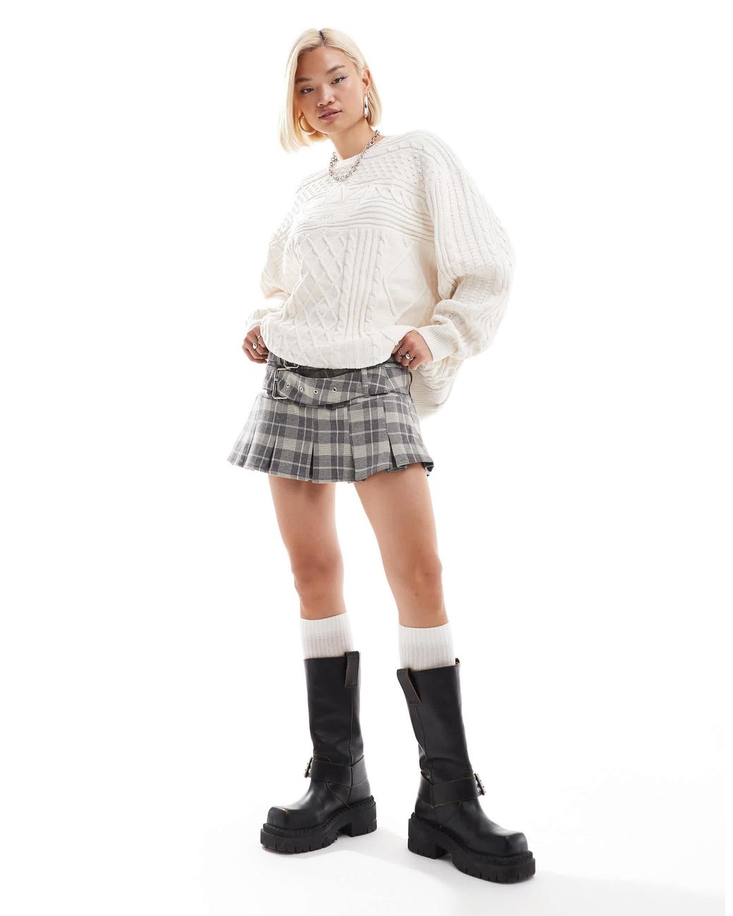 【adidas】Originals cable knit trefoil logo knitted bottoms adidas Originals Cable Knit Trefoil Logo Knitted Jumper in