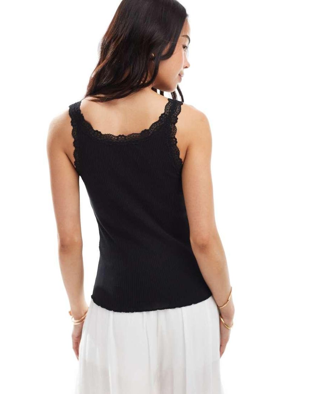 ONLY Blue Lace Trim Tank Top