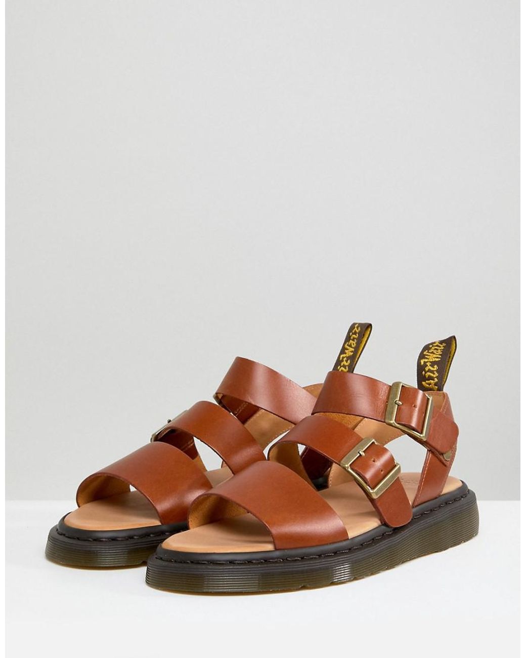 Dr. Martens Gryphon Analine Sandals In Oak in Brown for Men | Lyst