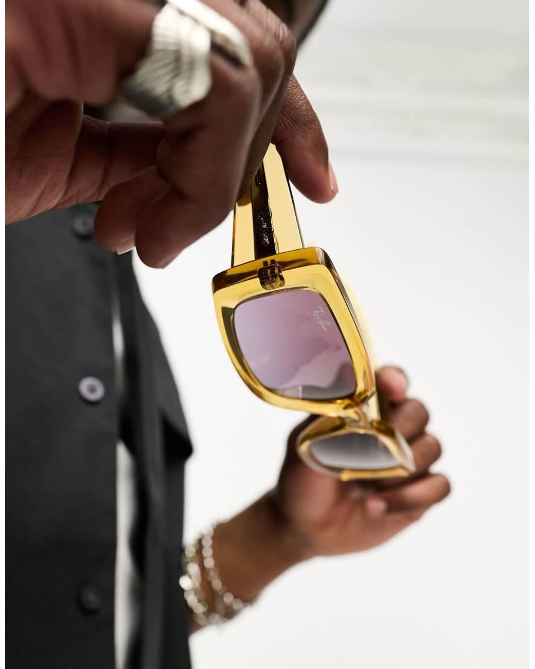 Ray-Ban Natural Kiliane Rectangle Sunglasses