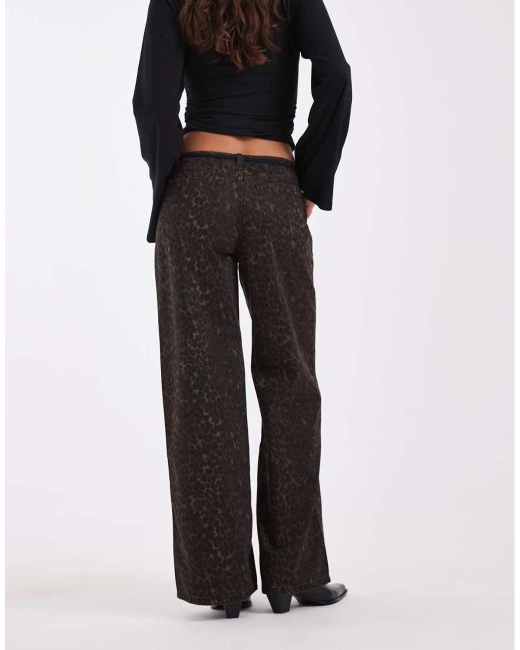 Hollister Black Low Rise baggy Jeans With Tie Up Waist Detail