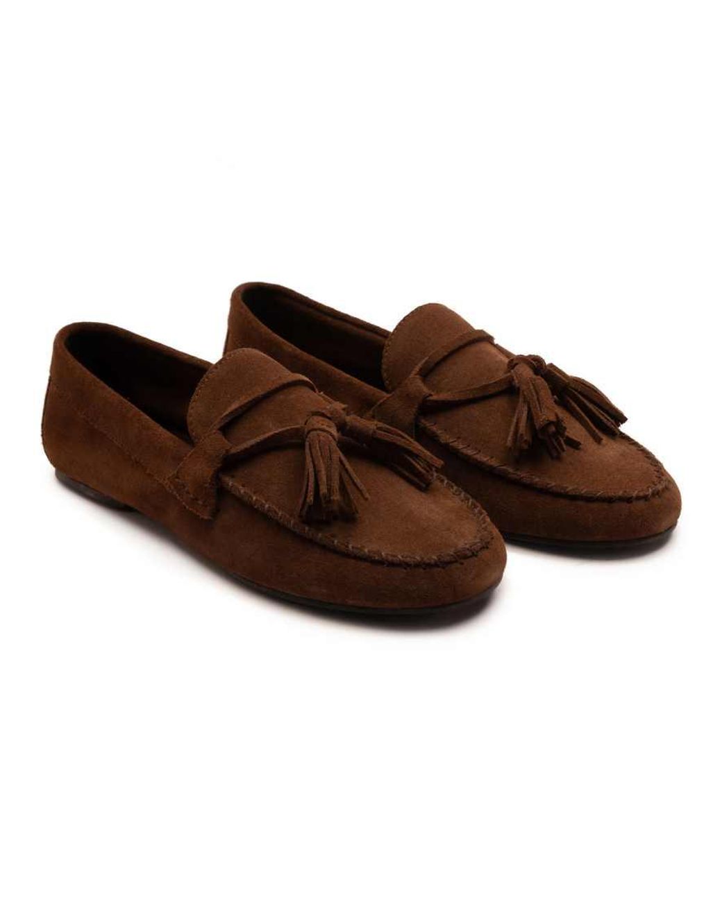 OFF THE HOOK Brown Walbrook Suede Leather Tassel Loafers