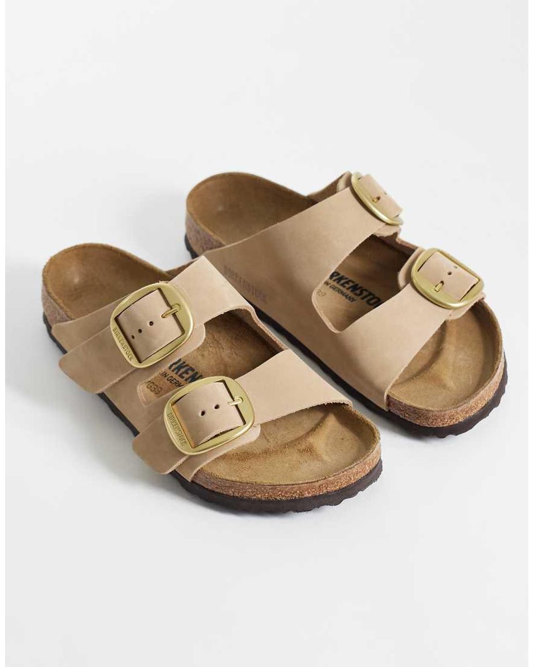 Birkenstock White Arizona Big Buckle Leather Sandals